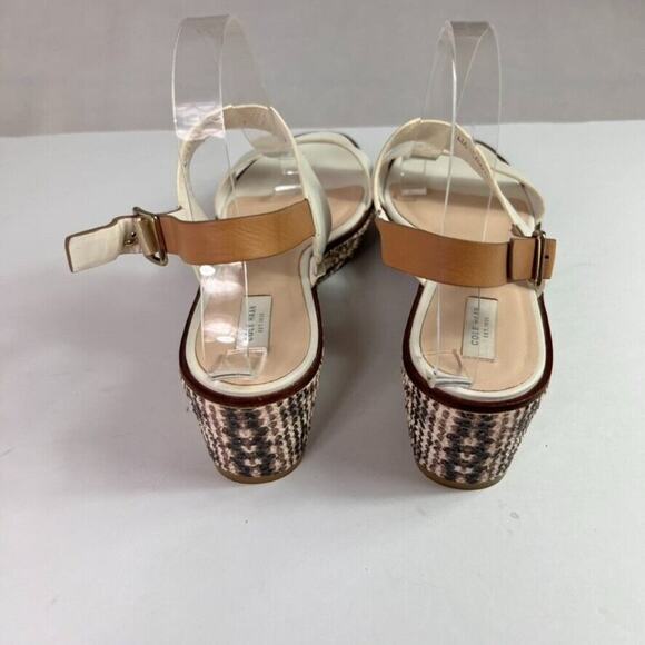 Cole Haan Sandals Womens 9B White Platform Wedge Leather Snake - Picture 5 of 10